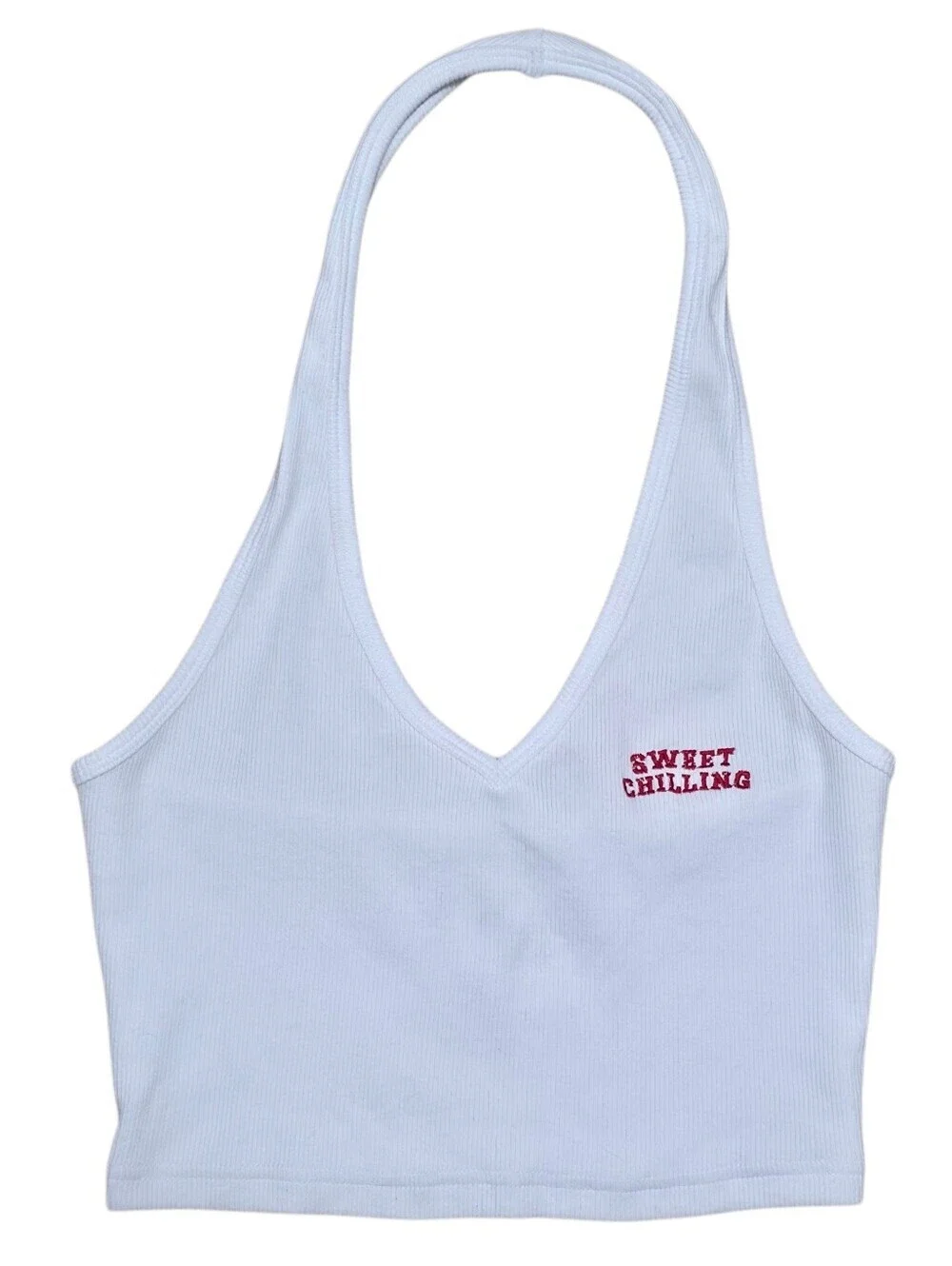Sweet Chilling cotton ribbed halter neck top - Picture 3 of 5